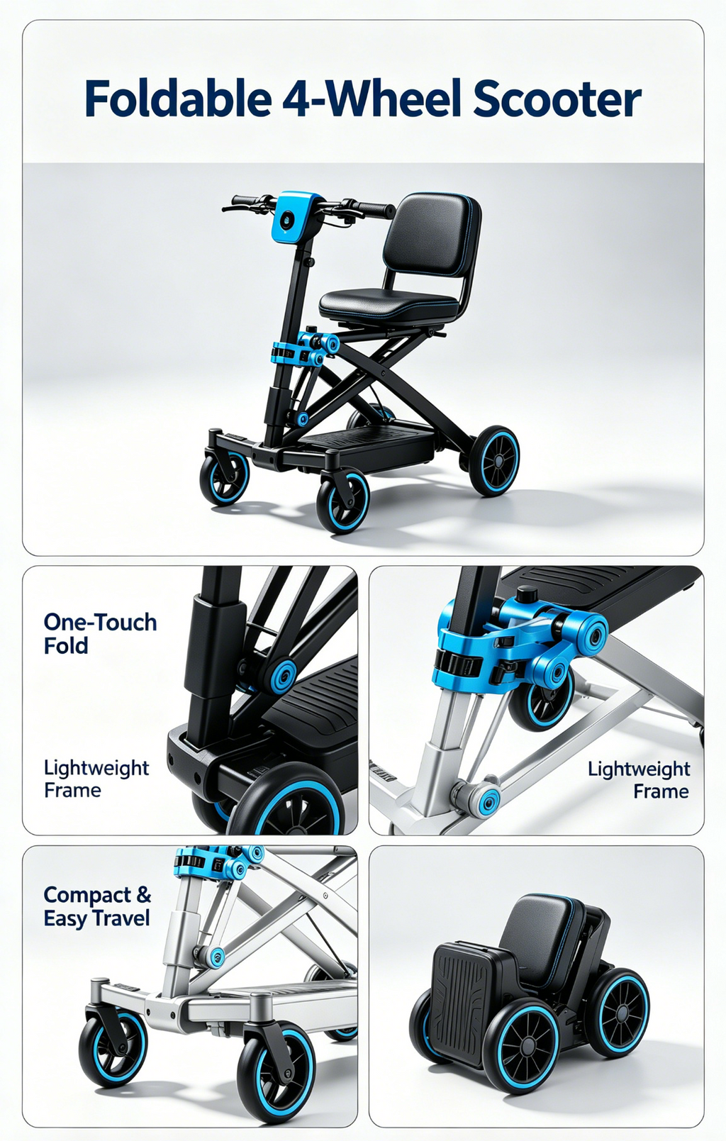 🦼2026 Latest Model of Electric Folding Mobility Scooter for Seniors